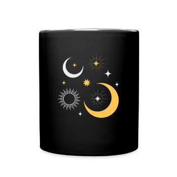 Univers des étoiles du soleil et de la lune - Mug uni - noir - Devant