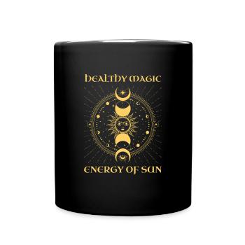 Healthy Magic Sonne Mond Universum - Tasse einfarbig - Schwarz - Vorne