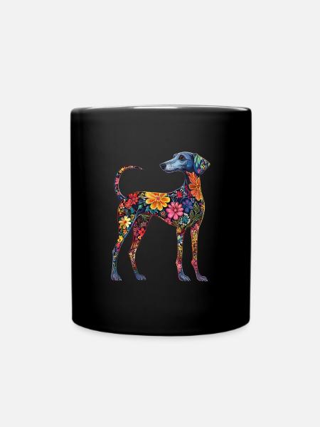 Windhund - Tasse einfarbig - Schwarz