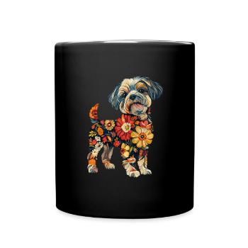 maltesisch - Tasse einfarbig - Schwarz - Vorne