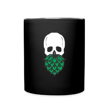Hopfenbart Lustiger Herrenbraubiertrinker IPA - Tasse einfarbig - Schwarz - Vorne