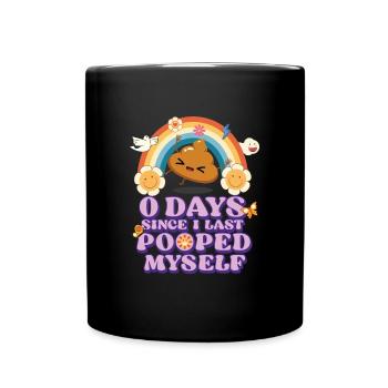 0 jours depuis que je n’ai pas fait caca - Mug uni - noir - Devant