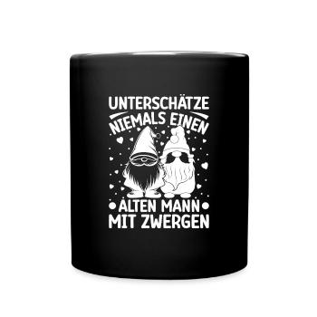 Nains Ne sous-estimez jamais un vieil homme Nain - Mug uni - noir - Devant