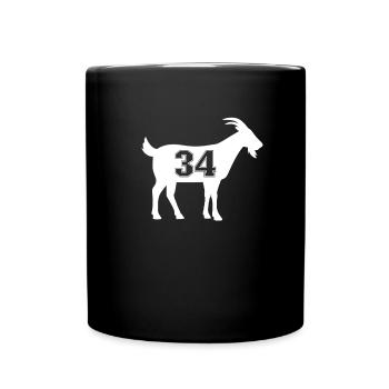 Ziege 34 G.O.A.T. Nummer vierunddreißig Ziege - Tasse einfarbig - Schwarz - Vorne