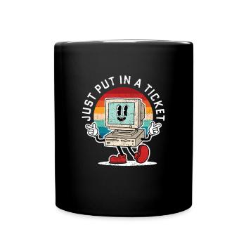 Just Put In A Ticket Retro - Full Colour Mug - black - Front