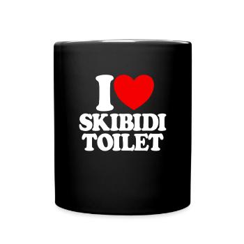 Ich liebe Skibidi Toilet Meme Red Heart Skibidi - Tasse einfarbig - Schwarz - Vorne