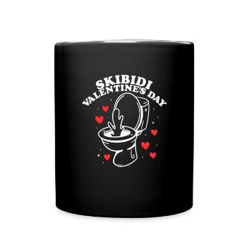 Skibidi Valentinstag Jungen Teen Skibidi Toilette - Tasse einfarbig - Schwarz - Vorne