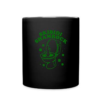 Skibidi Kleeblatt Skibidi Toilette St. Patrick's D - Tasse einfarbig - Schwarz - Vorne