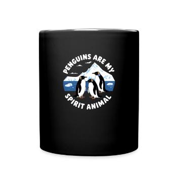 Pinguine sind mein Krafttier Antarktis-Pinguin - Tasse einfarbig - Schwarz - Vorne