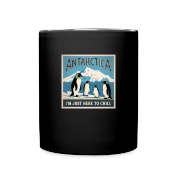 Antarktis, ich bin nur hier, um Pinguinliebhaber z - Tasse einfarbig - Schwarz - Vorne