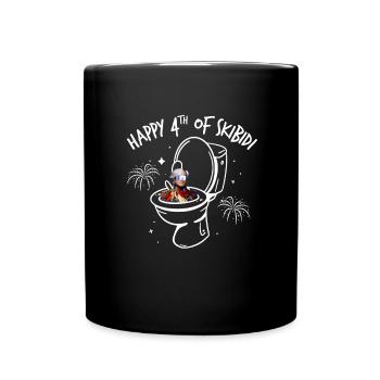Happy 4th of Skibidi Washington Skibidi ToiletteGe - Tasse einfarbig - Schwarz - Vorne