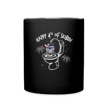 Happy 4th Of Skibidi Lincoln Skibidi ToiletteTeena - Tasse einfarbig - Schwarz - Vorne