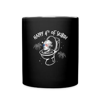Happy 4th Of Skibidi Hamilton Skibidi Toilette - Tasse einfarbig - Schwarz - Vorne