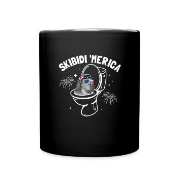 Skibidi 'Merica Ben Franklin Skibidi ToiletteBen F - Tasse einfarbig - Schwarz - Vorne