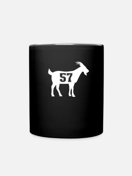 Ziege 57 G.O.A.T. Nummer siebenundfünfzig Ziege - Tasse einfarbig - Schwarz