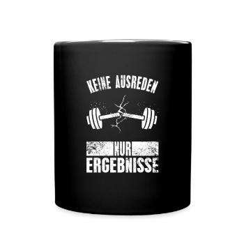 Pas d’excuses, seulement des résultats Tenue de fitness - Mug uni - noir - Devant