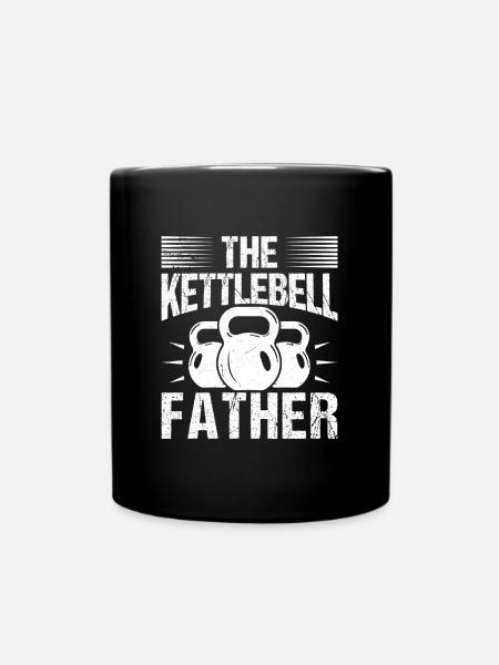 Gym Junkies The Kettlebell Father Calisthenics - Full Colour Mug - black