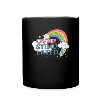 Overstimulated rainbow Probably overstimulated - Full Colour Mug - black - Front