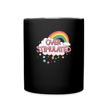 Overstimulated rainbow Probably overstimulated - Full Colour Mug - black - Front