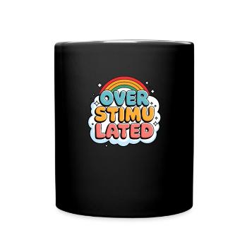 Overstimulated rainbow Probably overstimulated - Full Colour Mug - black - Front