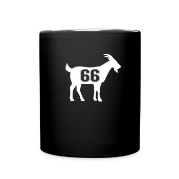Ziege 66 G.O.A.T. Nummer sechsundsechzig Ziege - Tasse einfarbig - Schwarz - Vorne