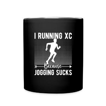 Cross Country Runner Design - XC Coach - Running - Full Colour Mug - black - Front