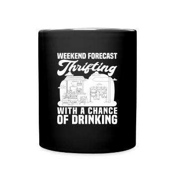 Friperie Week-end Prévisions Amour Friperie - Mug uni - noir - Devant