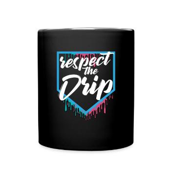 Respektiere den Tropf Baseball - Tasse einfarbig - Schwarz - Vorne
