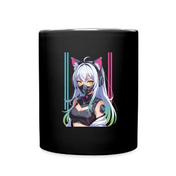 Fille cyberpunk futuriste - Mug uni - noir - Devant