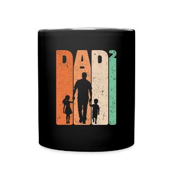 Dad High 2 Father Daughter Son Retro Gift - Full Colour Mug - black - Front