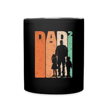 Dad High 2 Father Son Daughter Retro Gift - Full Colour Mug - black - Front