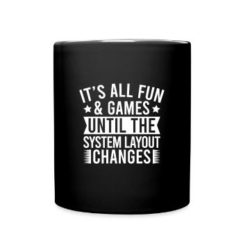 Modifications de la disposition du système de costumes d’agent d’assurance - Mug uni - noir - Devant