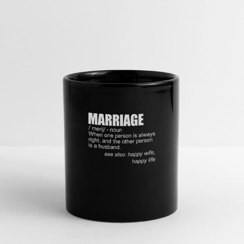 Lustige Ehe-Definition-Ehemann-Ehefrau-Ehe Tasse einfarbig