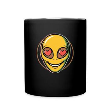 Psychédélique Alien Face Ravers - Mug uni - noir - Devant
