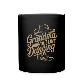 Coole Line Dance Oma. Oma hat Freude am Tanzen - Tasse einfarbig - Schwarz - Vorne