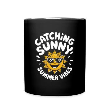 Sunny Summer Moments Vibes Sommer Sonne - Tasse einfarbig - Schwarz - Vorne