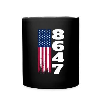 86 47 Amerikanische Flagge 8647 Dezenter Anti-Trum - Tasse einfarbig - Schwarz - Vorne