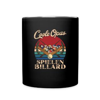 Coole Opas spielen Billard Retro Großvater - Tasse einfarbig - Schwarz - Vorne