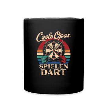 Cool Grandpas Playing Darts Retro Grandpa - Full Colour Mug - black - Front