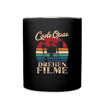 Coole Opas drehen Filme Retro Großvater - Tasse einfarbig - Schwarz - Vorne