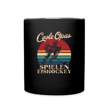 Cool Grandpas Playing Hockey Retro Grandpa - Full Colour Mug - black - Front