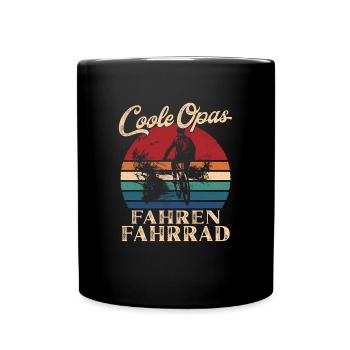 Cool Grandpas Riding Bicycle Retro Grandpa - Full Colour Mug - black - Front
