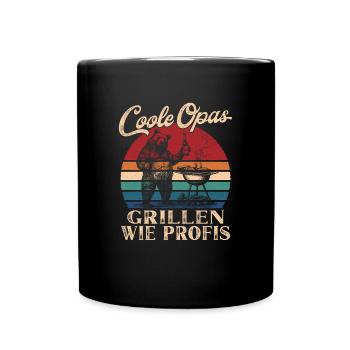 Cool Grandpas Grilling Retro Grandpa - Full Colour Mug - black - Front