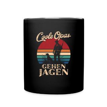 Cool Grandpas Go Hunting Retro Grandpa - Full Colour Mug - black - Front