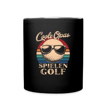 Cool Grandpas Playing Golf Retro Grandfather - Full Colour Mug - black - Front