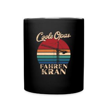 Cool Grandpas Driving Crane Retro Grandpa - Full Colour Mug - black - Front