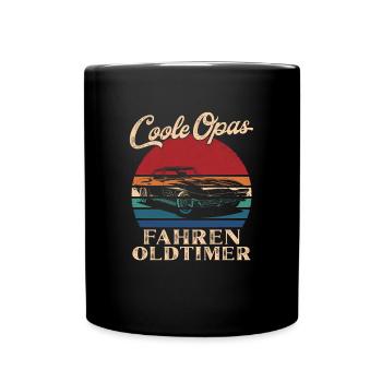 Coole Opas fahren Oldtimer Retro Großvater - Tasse einfarbig - Schwarz - Vorne
