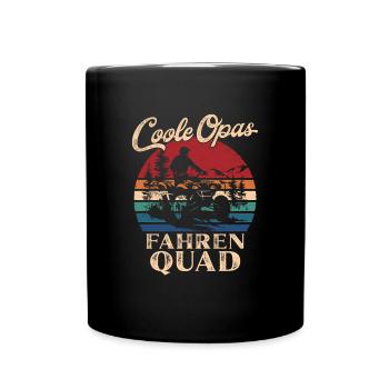 Cool Grand-père de conduite Quad Rétro Grand-père - Mug uni - noir - Devant