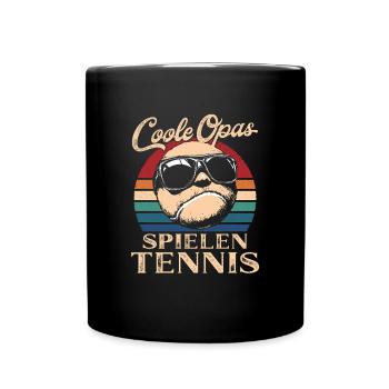 Cool Grandpas Playing Tennis Retro Grandpa - Full Colour Mug - black - Front