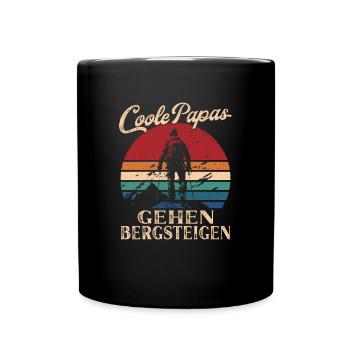 Coole Papas gehen Bergsteigen Retro Vater Geschenk - Tasse einfarbig - Schwarz - Vorne